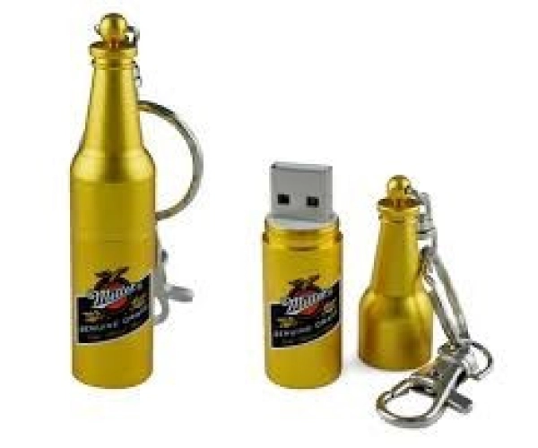 Memoria USB metalica en forma de Botella