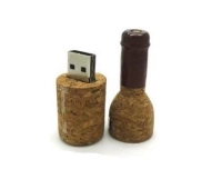 Memoria USB en corcho en forma de botella de licor