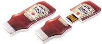 Memoria USB en PVC 2D diseño Botella Salsa de Tomate con Domo