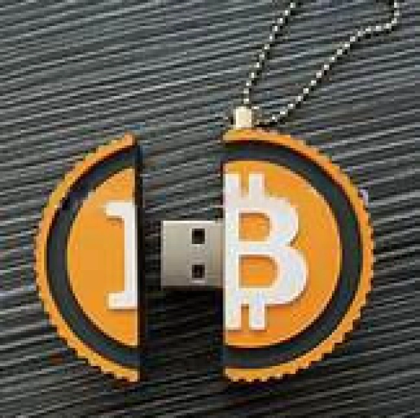 Memoria USB en PVC 2D diseño Moneda Bitcoin