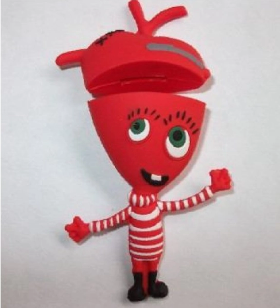 Memoria USB en PVC 2D diseño Muñeco Cabezon
