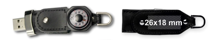 Memoria USB en Cuero con Brujula