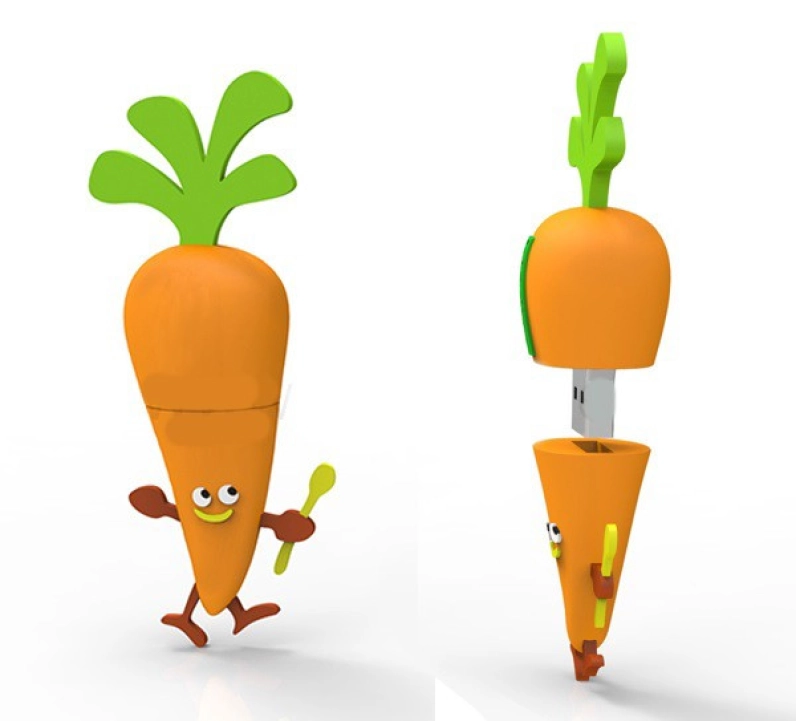 Memoria USB en PVC 3D diseño Zanahoria
