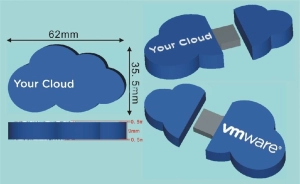 Memoria USB en PVC 2D diseño Nube
