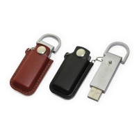 Memoria USB en Cuero y Metal