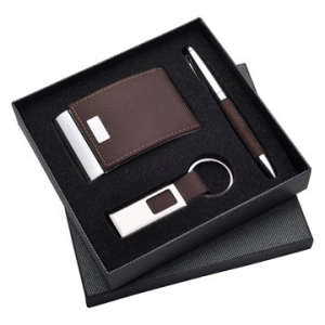 Set de Regalo en Caja, con Portatarjetas, Llavero y Boligrafo