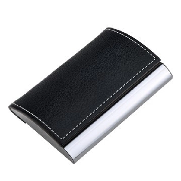 Porta Tarjetas elaborado en Aluminio y Cuero