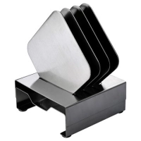 Portavasos Cuadrado Metalico x 4 con su base