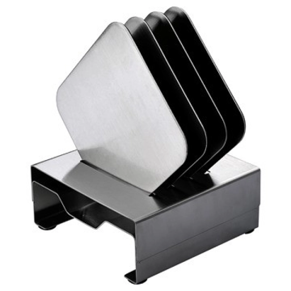 Portavasos Cuadrado Metalico x 4 con su base