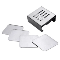 Portavasos Cuadrado Metalico x 4 con su base