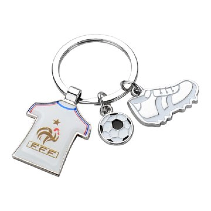 Llavero Metalico Camiseta, Balon y Zapato de Futbol.
