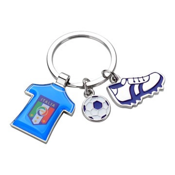 Llavero Metalico Camiseta, Balon y Zapato de Futbol.