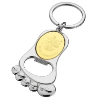 Llavero Metalico en forma de Pie con destapador