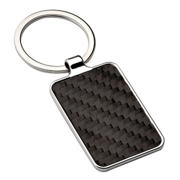 Llavero Metalico Rectangular en Fibra de Carbon