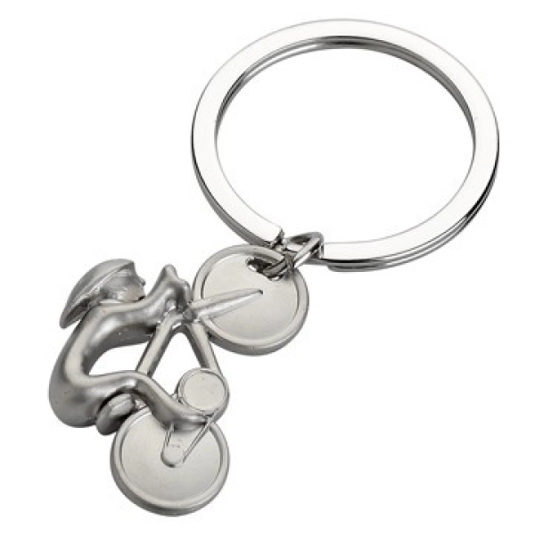 Llavero Metalico en forma de Ciclista.