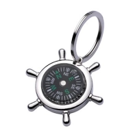 Llavero Metalico en forma de Timon con Brujula.