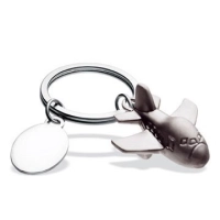 Llavero Metalico en forma de Avion en 3D con placa