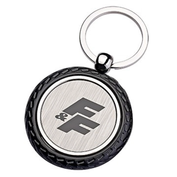 Llavero Metalico Redondo con Caucho alrededor