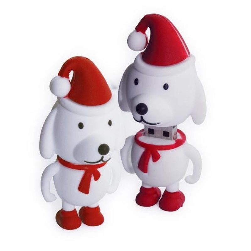 Memoria USB en PVC 3D diseño Perrito Navideño