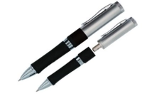 Memoria USB Boligrafo metalico con agarre en rubber