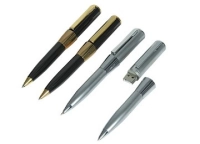 Memoria USB Boligrafo metalico con agarre en rubber