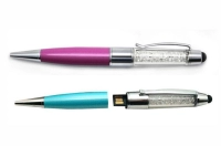 Memoria USB Boligrafo con cristales de color