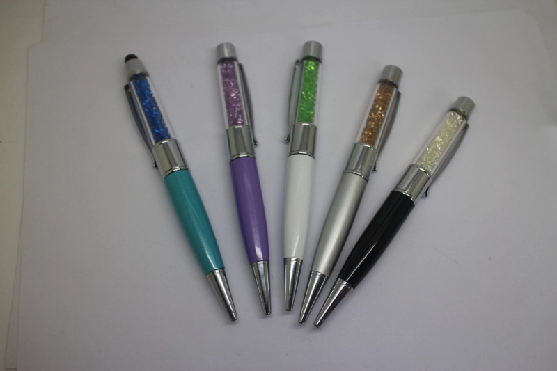 Memoria USB Boligrafo con cristales de color