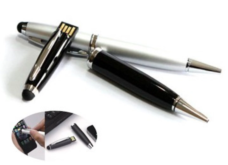 Memoria USB Boligrafo metalico con stylus