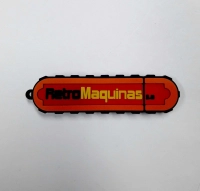 Memoria USB PVC 2D diseño logo Retromaquinas