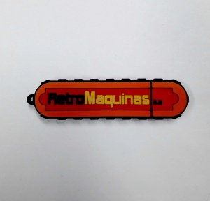 Memoria USB PVC 2D diseño logo Retromaquinas