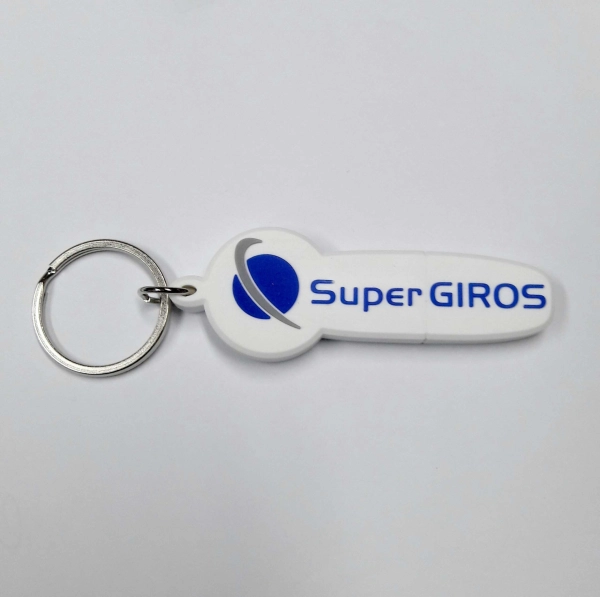 Memoria USB PVC 2D diseño logo Super Giros