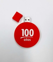 Memoria USB en PVC 2D diseño logo 100 años