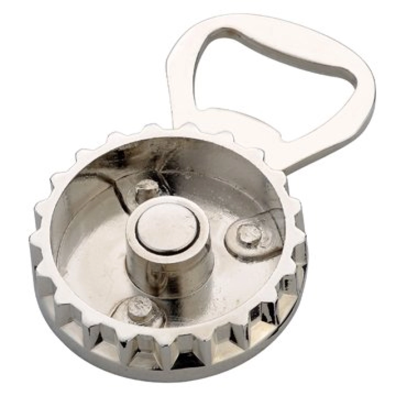 Destapador Metalico en forma de Tapa de Botella