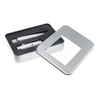 Caja Metalica Rectangular para USB con ventana y con espuma troquelada
