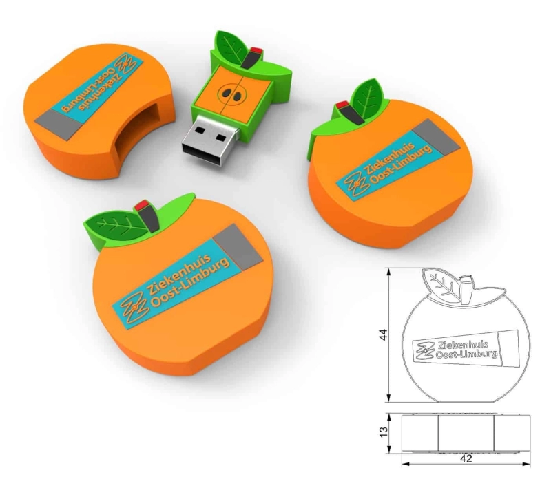 Memoria USB en PVC 2D diseño Manzana