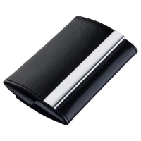 Porta Tarjetas elaborado en Aluminio y Cuero