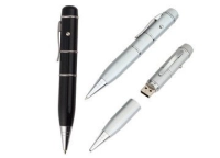 Memoria USB Boligrafo metalico con apuntador laser