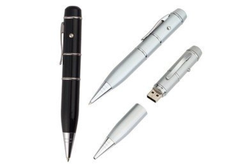 Memoria USB Boligrafo metalico con apuntador laser