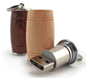 Memoria USB en madera y metal diseño de tambor