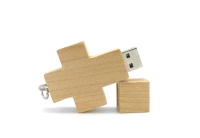 Memoria USB en madera en forma de Cruz