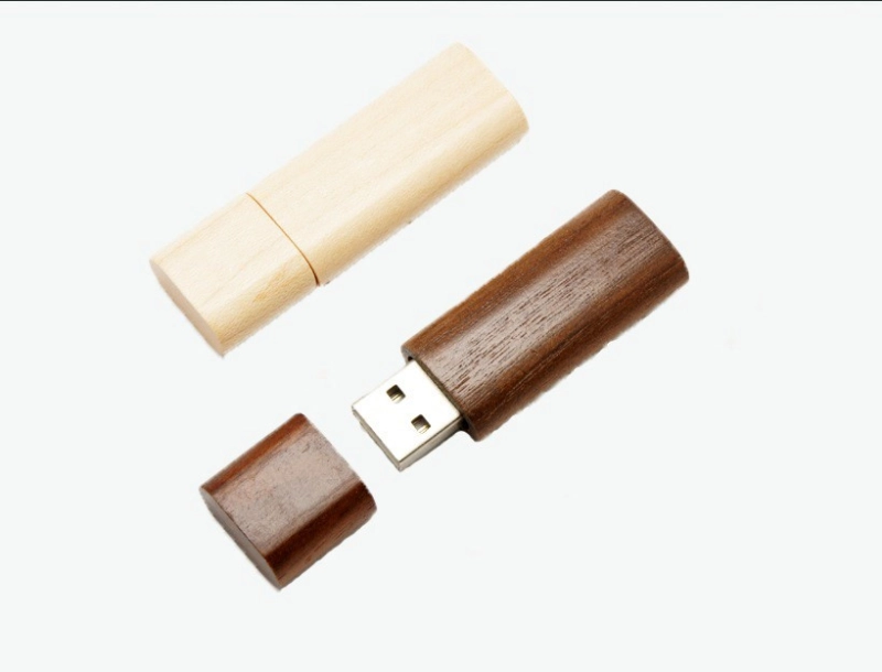Memoria USB rectangular en madera