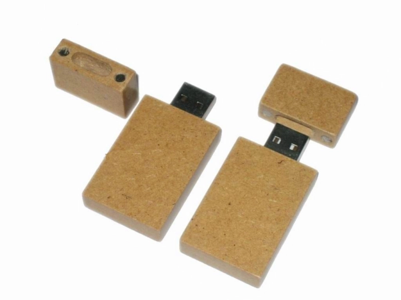 Memoria USB rectangular en madera