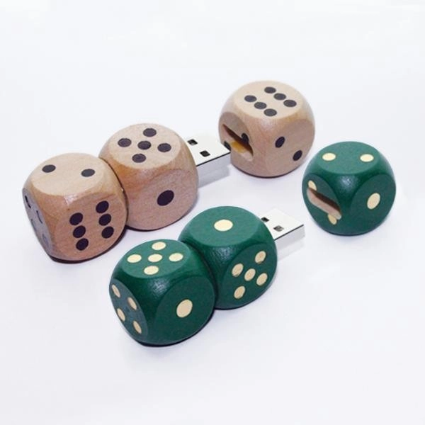 Memoria USB en madera en forma de Dados