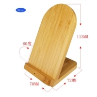 Cargador Inalámbrico con Stand, en Bambu, tamaño 90 x 90 x 8.5 mm
