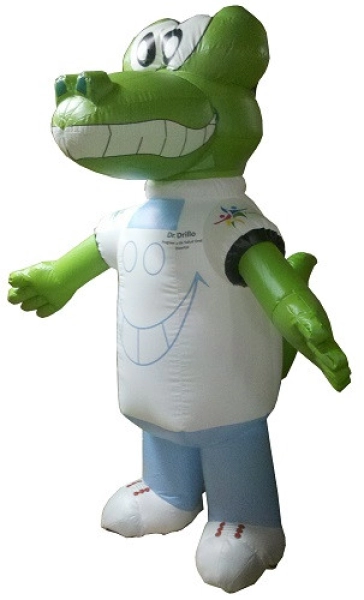 Dummy Inflable Caminante Cocodrilo, 2.10 mts de alto