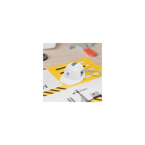 Llavero en forma de Casco con luz LED y destapador, de 5.8 x 4.4 cmts