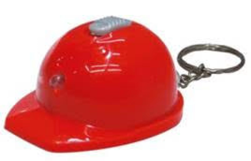 Llavero en forma de Casco con luz LED y destapador, de 5.8 x 4.4 cmts