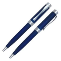 Boligrafo Hill, plastico, con clip y adornos metalicos