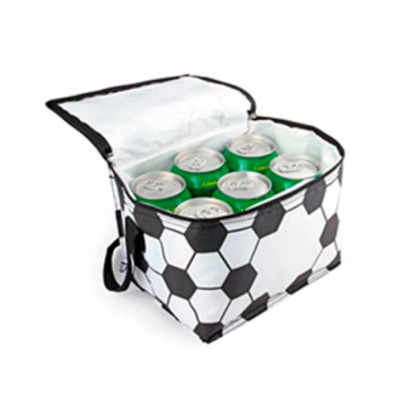 Lonchera Futbol, en lona, con reata ajustable, 20 x 13 x 12.5 cmts
