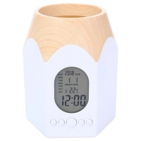 Portalápiz Magic, de 10 x 7.5 cmts, con reloj digital de luz azul y calendario